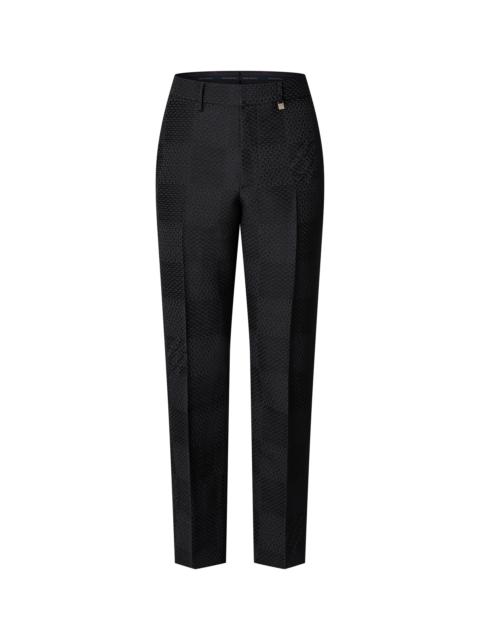 Louis Vuitton Jacquard Damier Wool-Silk Blend Cigarette Pants