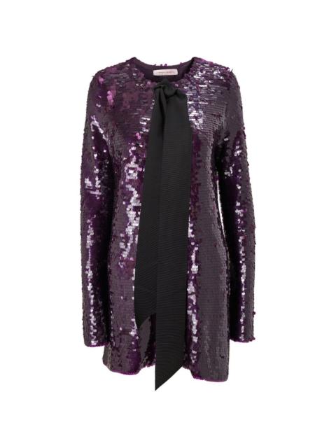 CAROLINA HERRERA sequin-embellished pussy-bow blouse
