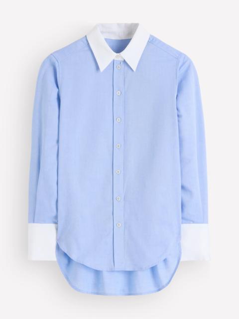 BODEN Anna Longline Cotton Shirt-Blue Oxford