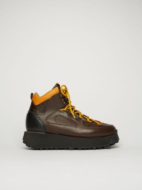 Acne Studios Leather trekking boots brown