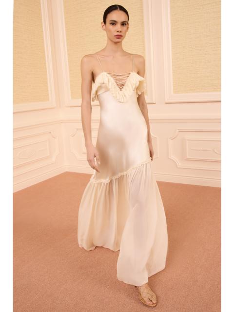 ULLA JOHNSON Elaria Cami Silk Gown with Lace Up