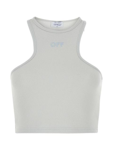 Off-White Light grey stretch cotton top