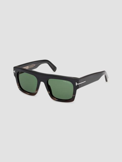 TOM FORD Men's Icon 53MM Square Sunglasses - Black Green