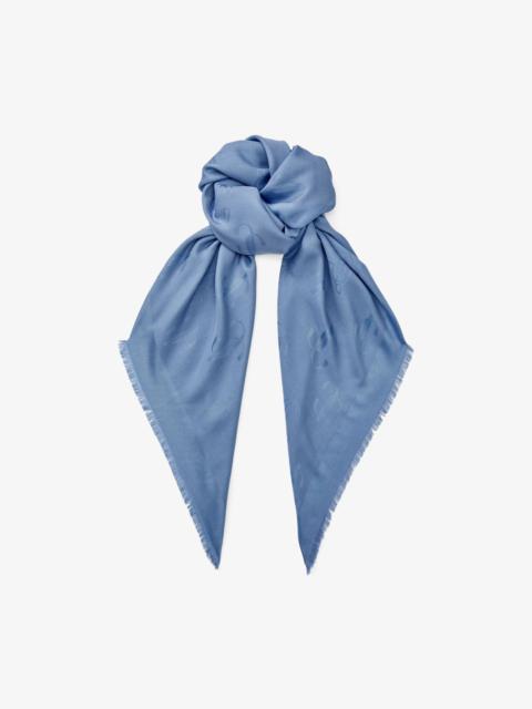 Emani
Smokey Blue Silk and Wool Jacquard Shawl