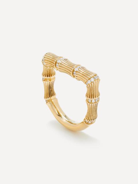 Yvonne Léon 9ct Gold Bamboo Diamond Ring