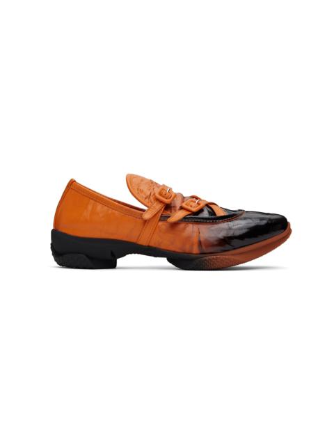 Kiko Kostadinov Orange & Black Sonia Buckled Loafers