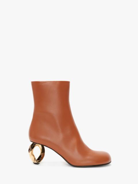 JW Anderson LEATHER CHAIN ANKLE BOOTS