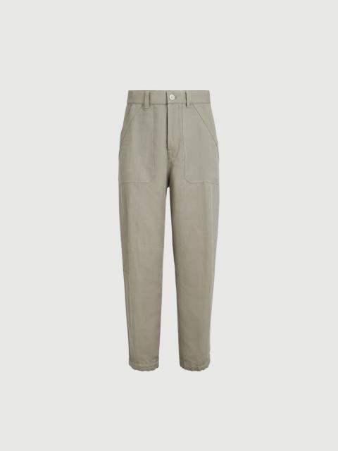 Brunello Cucinelli Linen and cotton drill trousers with patch pockets and drawstring