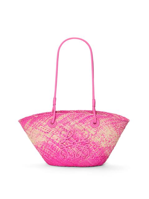 Loewe Small Anagram basket bag in iraca palm and calfskin