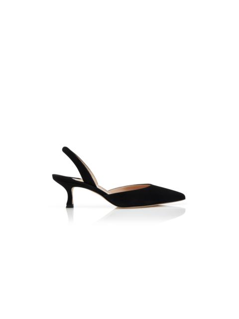 Black Suede Slingback Pumps