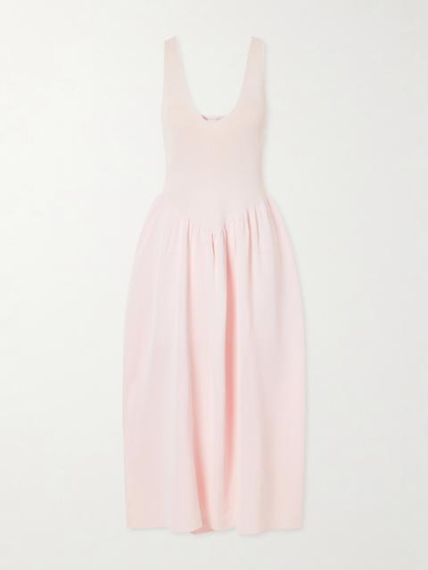 Altuzarra Lollie Ribbed And Woven Midi Dress