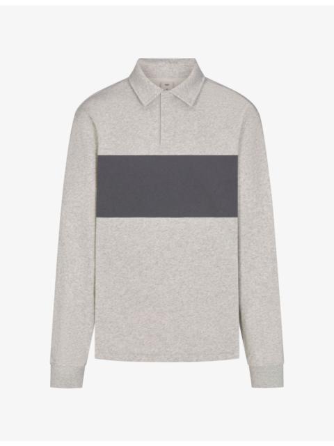 SKIMS Striped Cotton-Blend Polo Sweatshirt