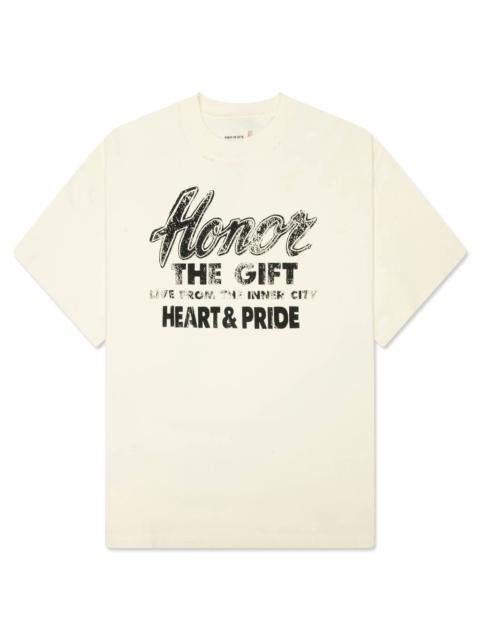 HONOR THE GIFT HEART & PRIDE TEE - BONE