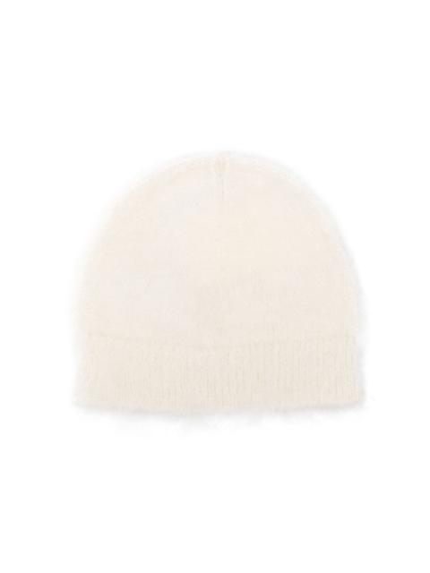 brushed-effect knitted beanie