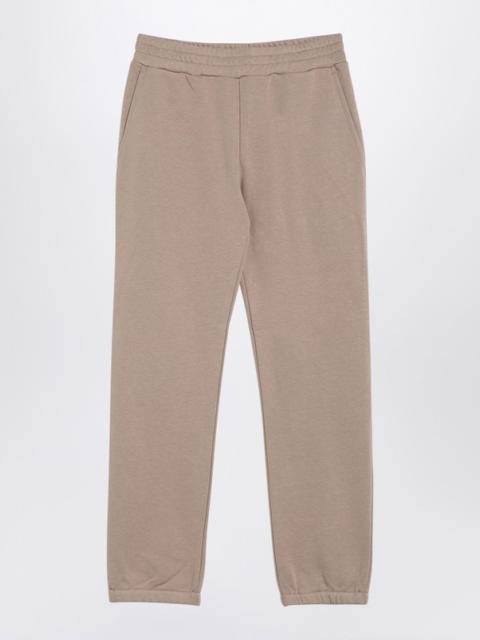 Beige cotton-blend jogging trousers