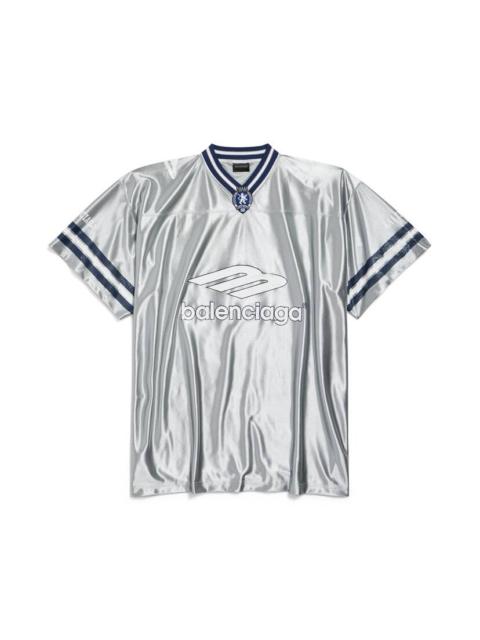 BALENCIAGA Men's 3b Football V-neck T-shirt Oversized in Grey/white
