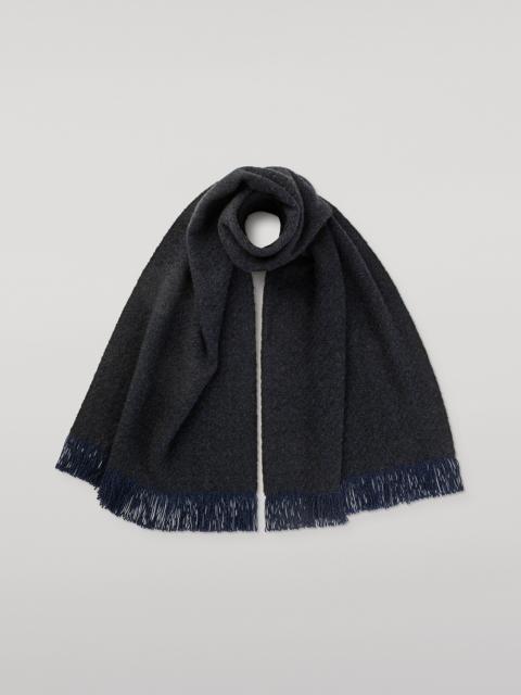 Johnstons of Elgin Yarrow Navy & Charcoal Cashmere Scarf