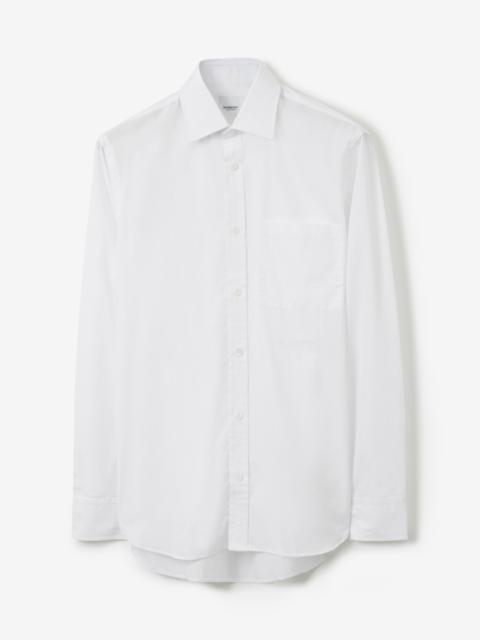Burberry Slim Fit Embroidered Logo Cotton Shirt