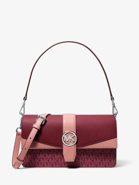 MICHAEL KORS Greenwich Medium Signature Logo Convertible Shoulder Bag