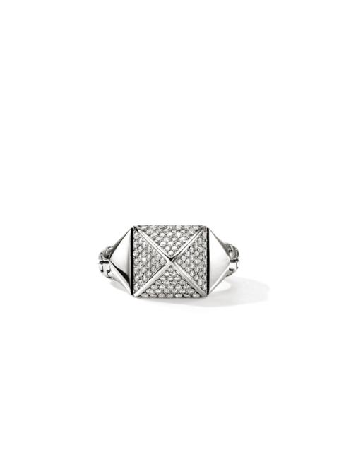 JOHN HARDY Icon Stud Ring, Sterling Silver, Diamonds, 11.5MM