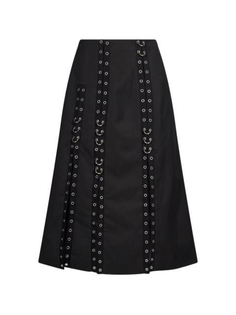 Simone Rocha eyelet-embellished hoop-detail midi skirt