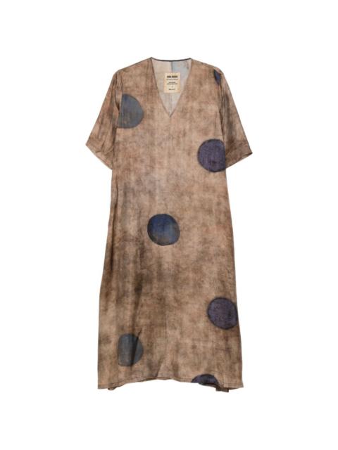 UMA WANG Apostle spot V-neck dress