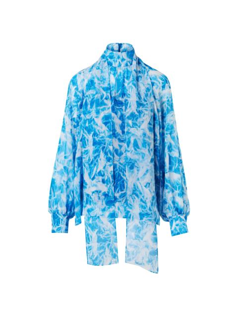 AKRIS Women's Abstract-Print Silk Blouse - Twilight Ecru