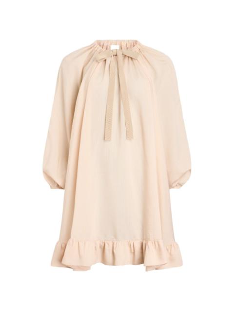 PATOU striped-pattern tie-neck mini dress