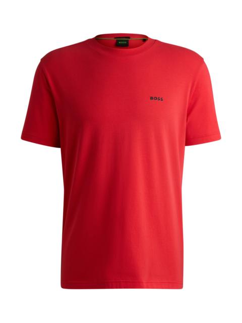 BOSS STRETCH-COTTON REGULAR-FIT T-SHIRT WITH CONTRAST LOGO