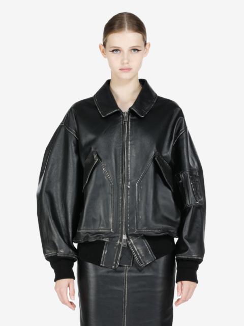 N°21 LEATHER BOMBER JACKET