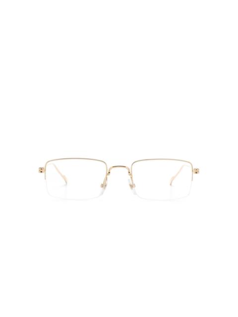 Cartier 18kt gold rectangular-frame glasses