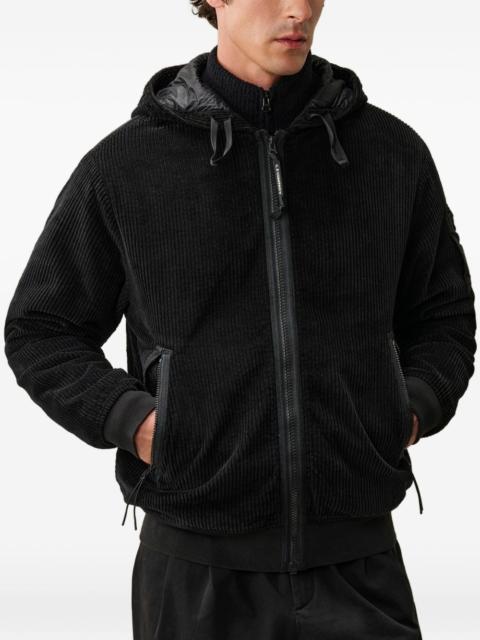 C.P. Company 350 corduroy hooded lens padded sweatshirt