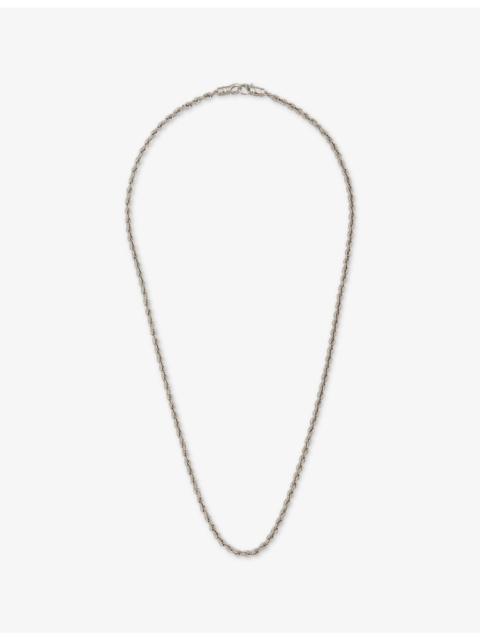 TOM WOOD Rope Rhodium-Plated 925 Sterlin-Silver Chain Necklace
