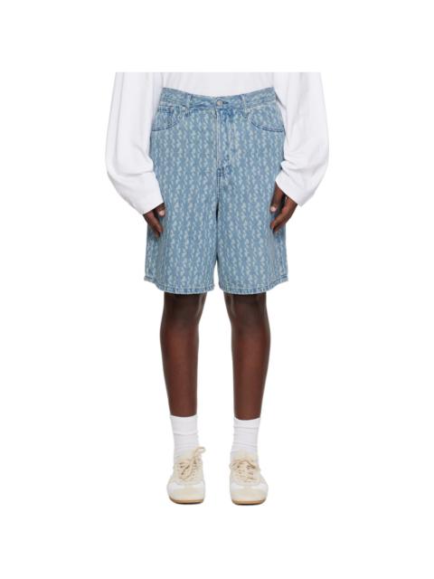 Dries Van Noten Blue Faded Denim Shorts