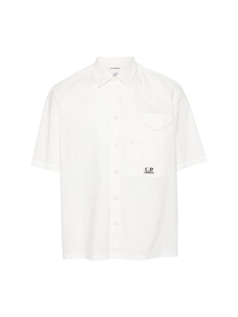 C.P. Company logo-embroidered cotton shirt