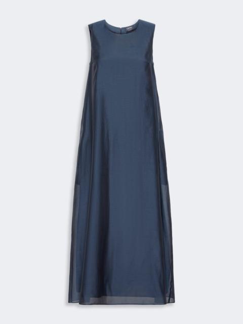 'S Max Mara SAMIRA Cotton and silk voile flared dress - MIDNIGHTBLUE
