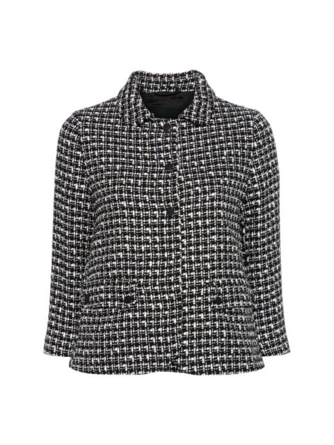 three-quarter sleeve tweed jacket