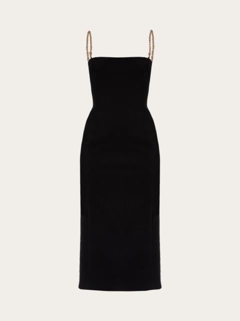 FERRAGAMO Midi tube dress with twisted chain straps