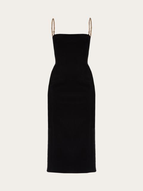 FERRAGAMO Midi tube dress with twisted chain straps