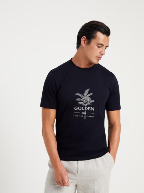 Brunello Cucinelli Cotton jersey crew neck T-shirt with print
