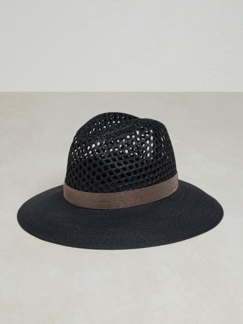 Brunello Cucinelli Net fedora with precious band