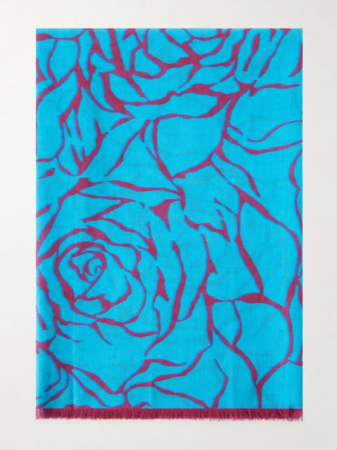 Dries Van Noten Fringed Printed Cotton-voile Scarf