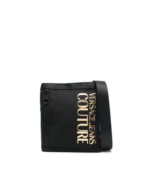 metallic-logo crossbody bag