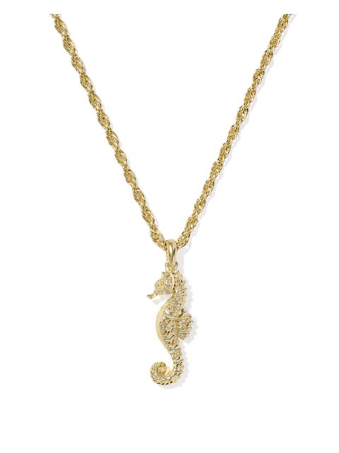 KENDRA SCOTT Seahorse Gold Short Pendant Necklace