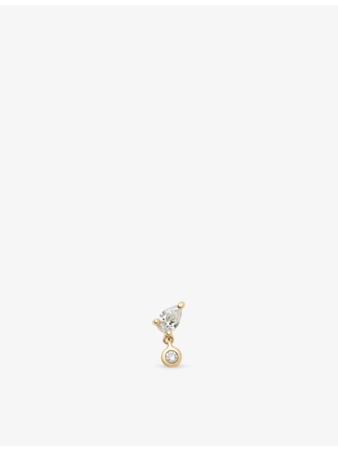 MISSOMA Pear 9ct Yellow Gold And Lab Grown Diamond Single Stud Earring