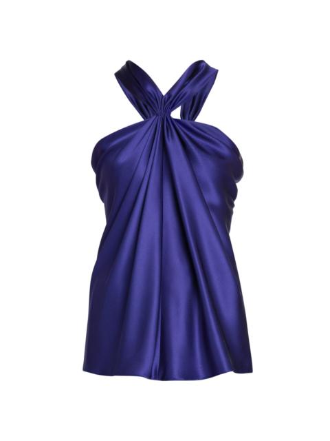 GIORGIO ARMANI Women's Halterneck Silk Blouse - Amethyst