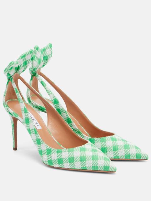 AQUAZZURA Bow Tie bow-detail checked pumps