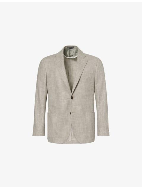 CORNELIANI Houndstooth-Print Notch-Lapels Stretch-Woven Jacket