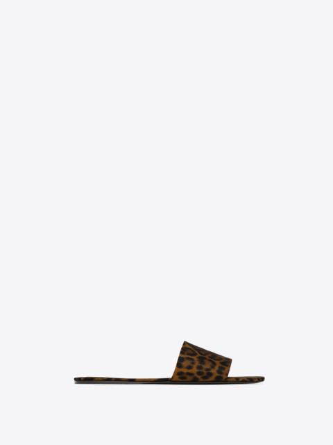 SAINT LAURENT carlyle slides in leopard grosgrain