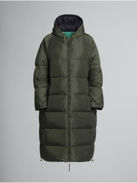 Marni GREEN RIPSTOP NYLON LONG DOWN JACKET